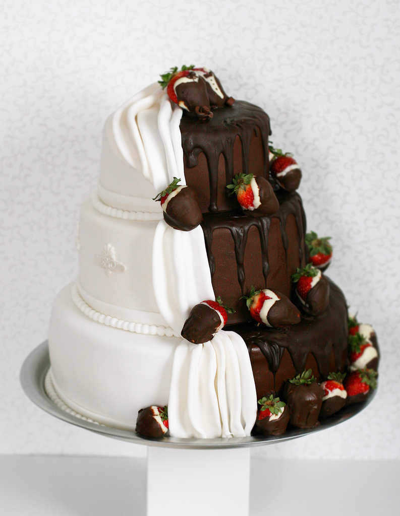 Half Chocolate Wedding Cake