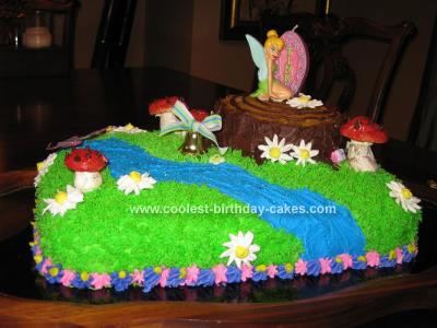 Homemade Tinkerbell Birthday Cake