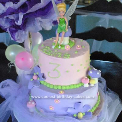 Homemade Tinkerbell Birthday Cake