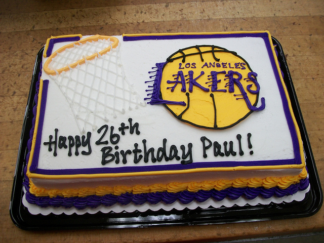 LA Lakers Sheet Cake