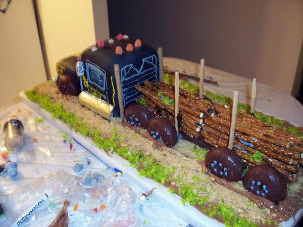 Log Truck Birthday Cake