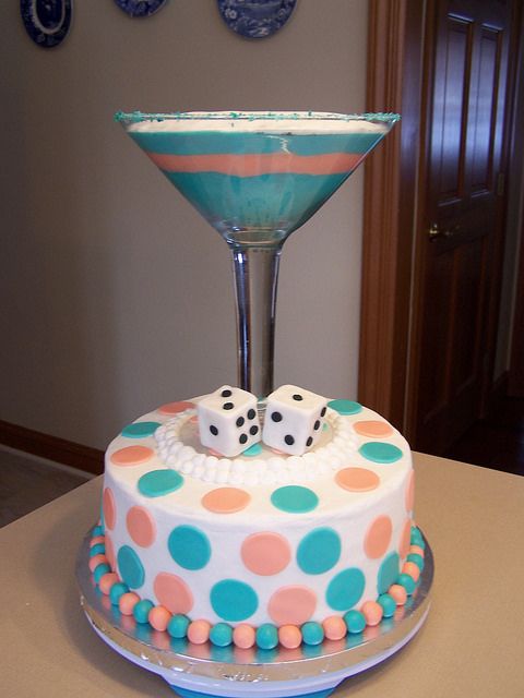 Martini Glass 21st Birthday Cake