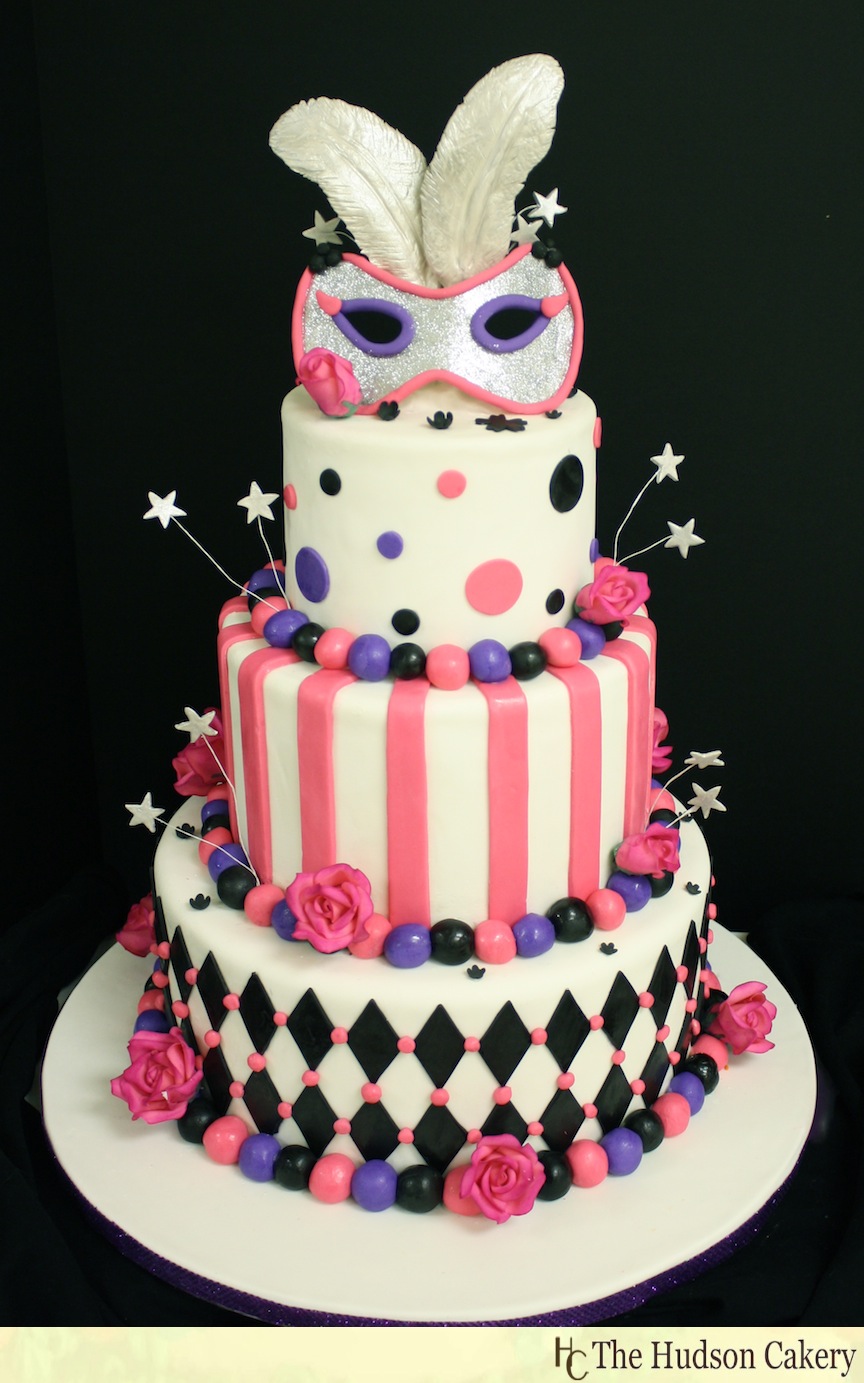 Masquerade Sweet 16 Birthday Cake