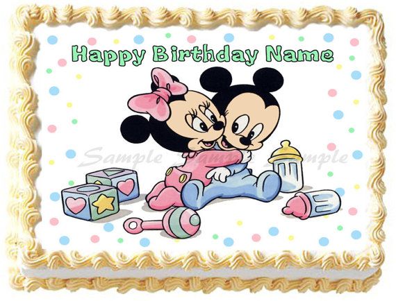 Mickey and Minnie Mouse Baby Shower Cake