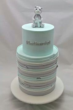 Modern Boy Christening Cake