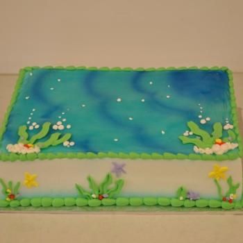 Ocean Themed Sheet Birthday Cakes