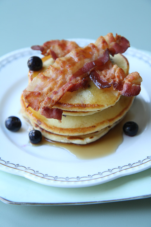 Pancakes and Bacon with Maple Syrup