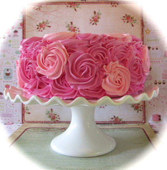 Pink Rosette Birthday Cake