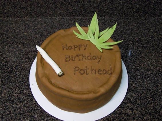 Pot Leaf Birthday Cake