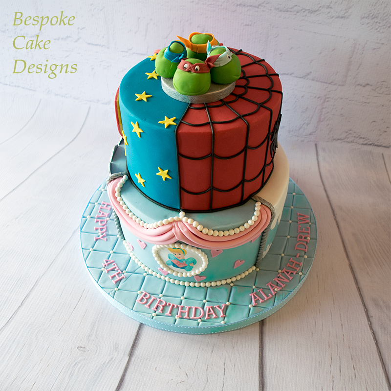 Princess and Superhero Birthday Cake