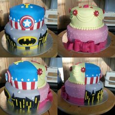 Princess and Superhero Birthday Cake