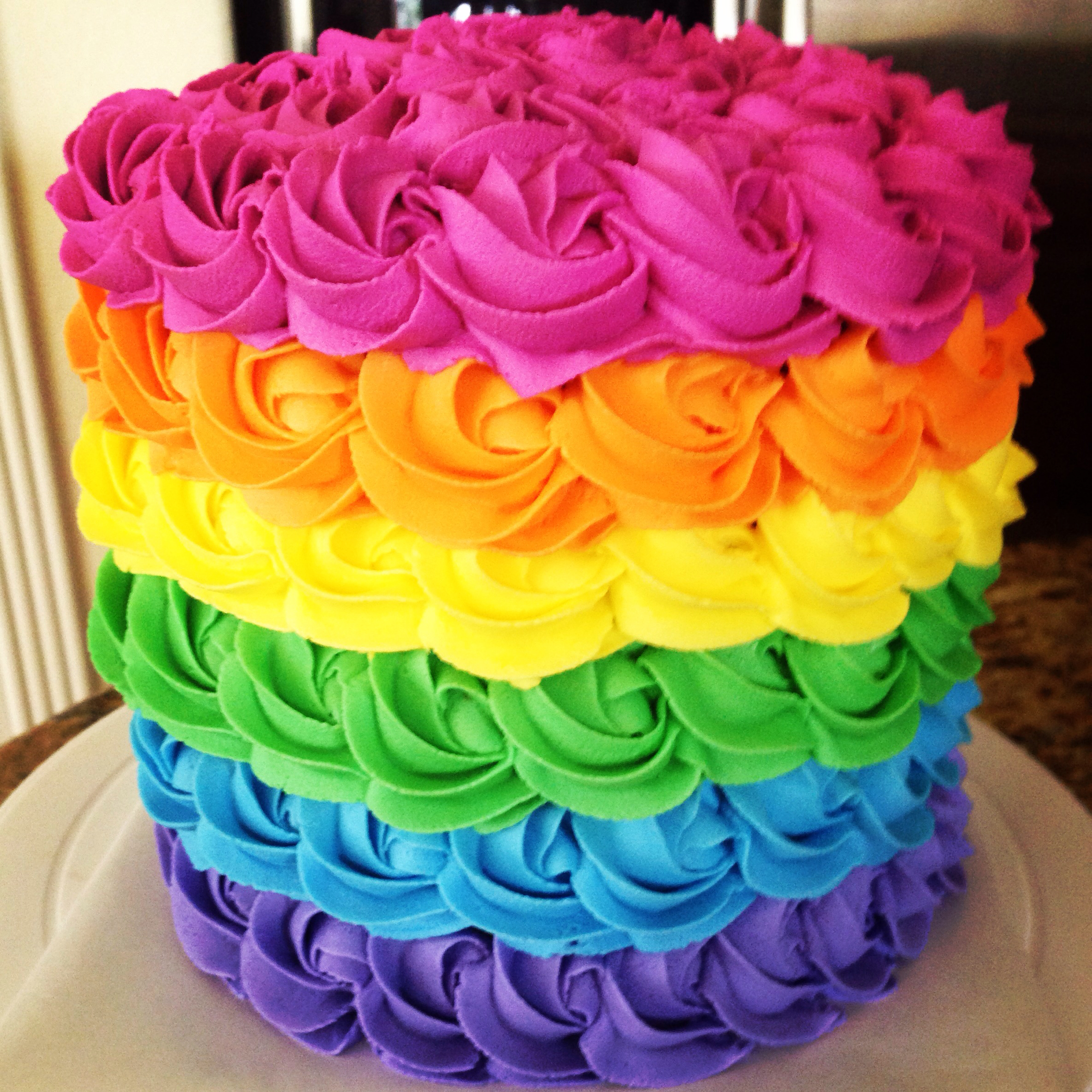 Rainbow Cake with Buttercream