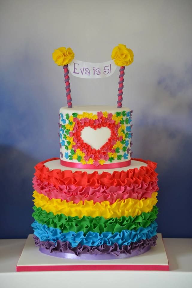 Rainbow Ruffle Cake