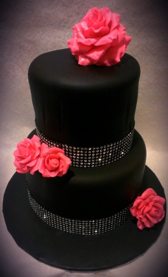 Red and Black Birthday Cake