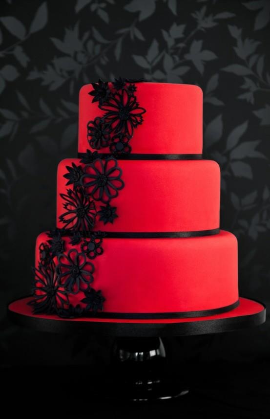 6 Cakes 2 Tier Black White Red Photo Black And White 2 Tier