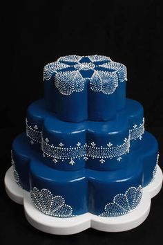 Royal Blue and White Birthday Cakes