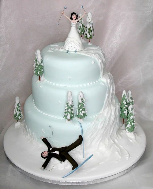 Ski Themed Wedding Cake