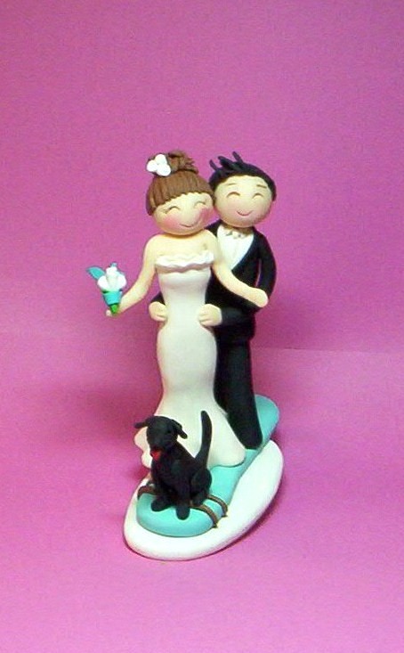 Snowboard Wedding Cake Toppers