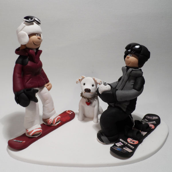 Snowboard Wedding Cake Toppers