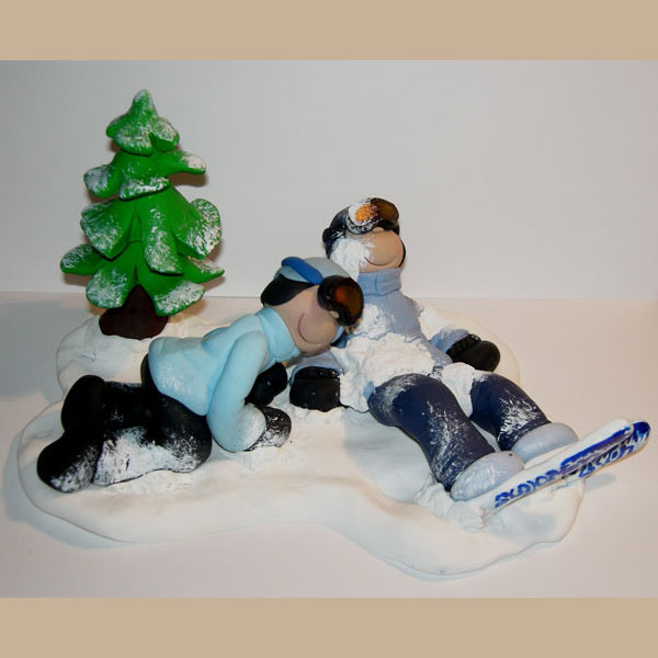 Snowboarding Wedding Cake Topper