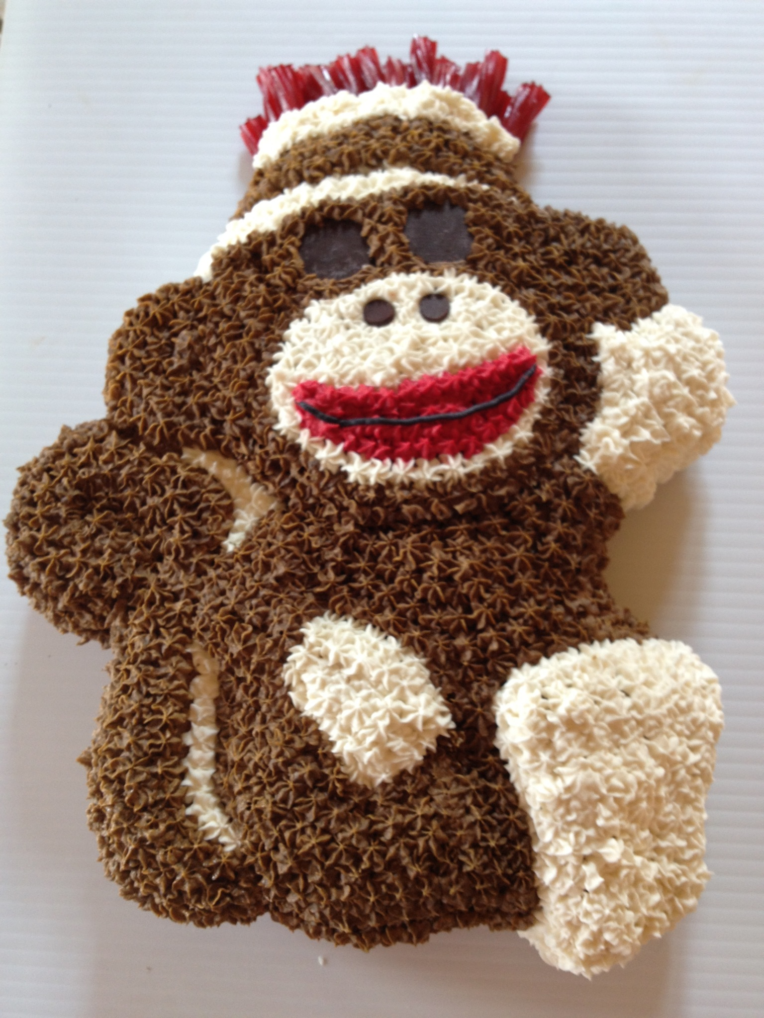 Sock Monkey Birthday Cake