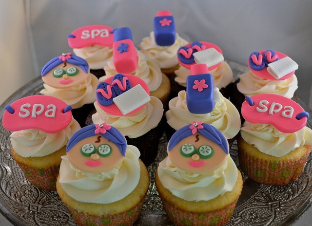 Spa Birthday Party Cupcakes