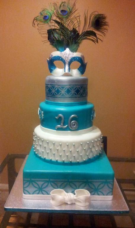 Sweet 16 Masquerade Cake