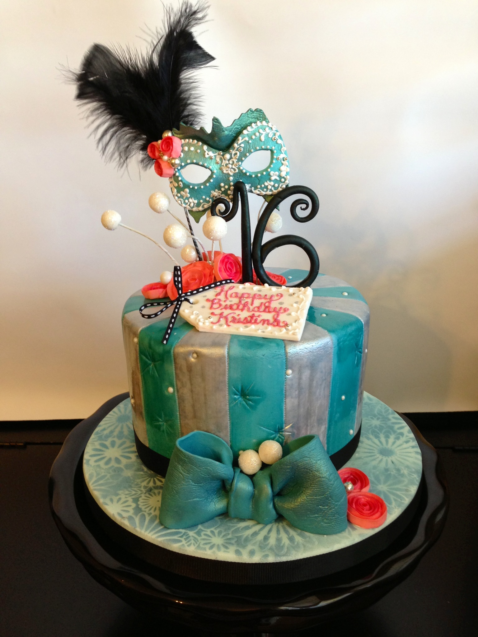 Sweet 16 Masquerade Cake