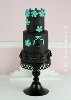 Tiffany Blue and Black Cake