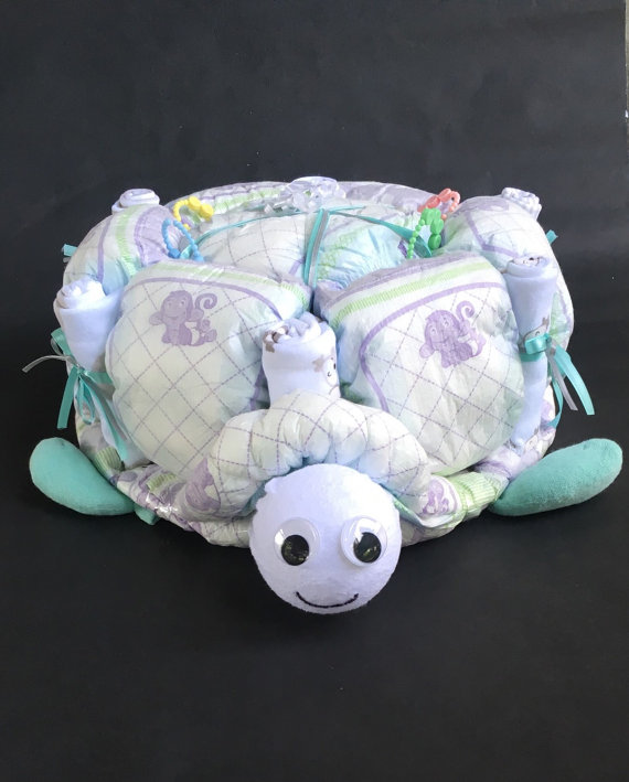 Turtle Baby Shower Diaper Cake