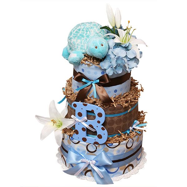 Turtle Baby Shower Diaper Cake