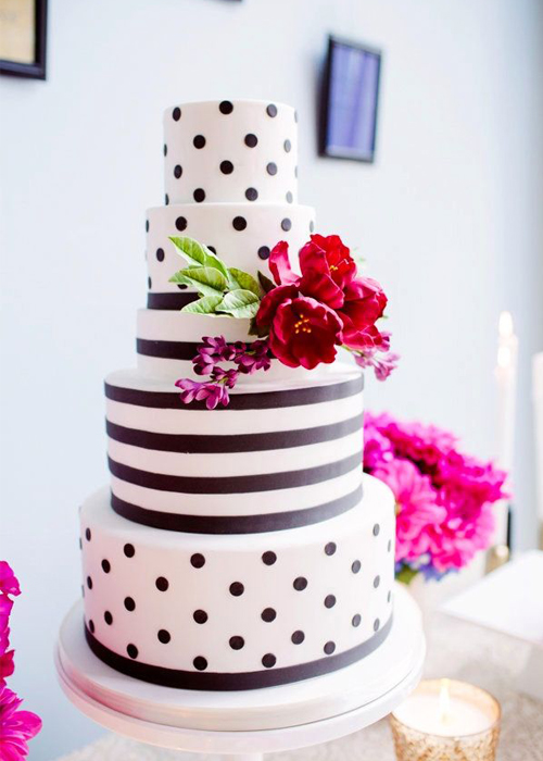 Wedding Cake Polka Dots and Stripes