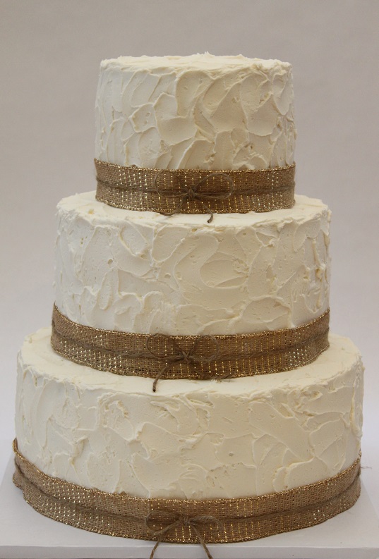 Wedding Cake with Burlap