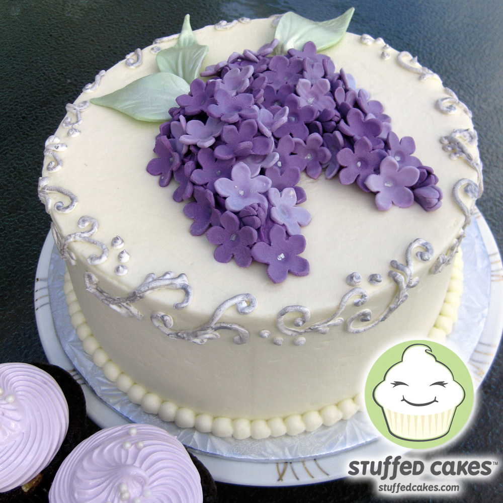 Wedding-Cake-With-Lilacs