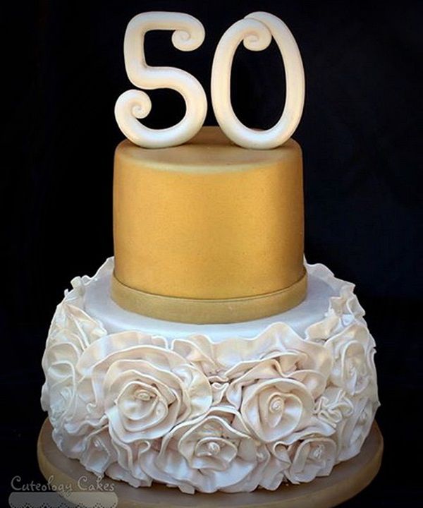 8 Photos of 50th Wedding Anniversary Buttercream Cakes