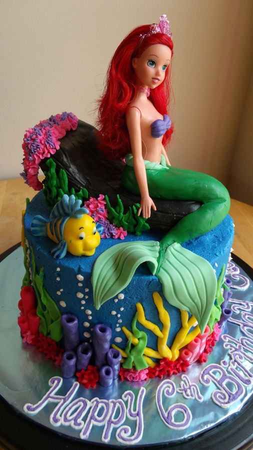 Ariel Little Mermaid Birthday Cake