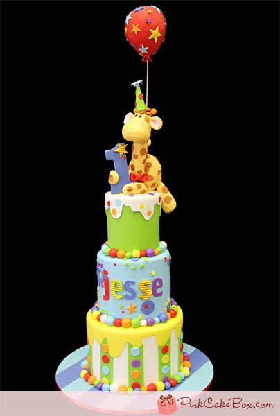 Baby 1st Birthday Giraffe Cake