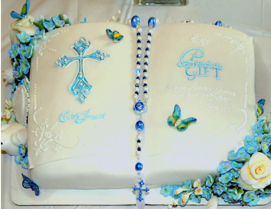 Baptism Bible Cake