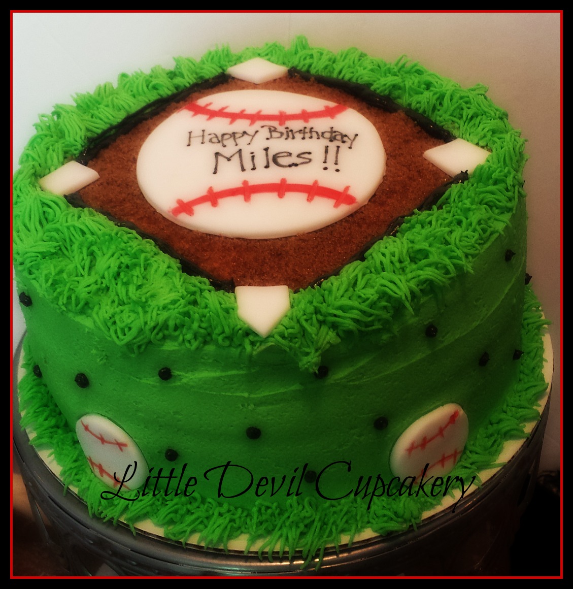 Baseball Theme Birthday Cake