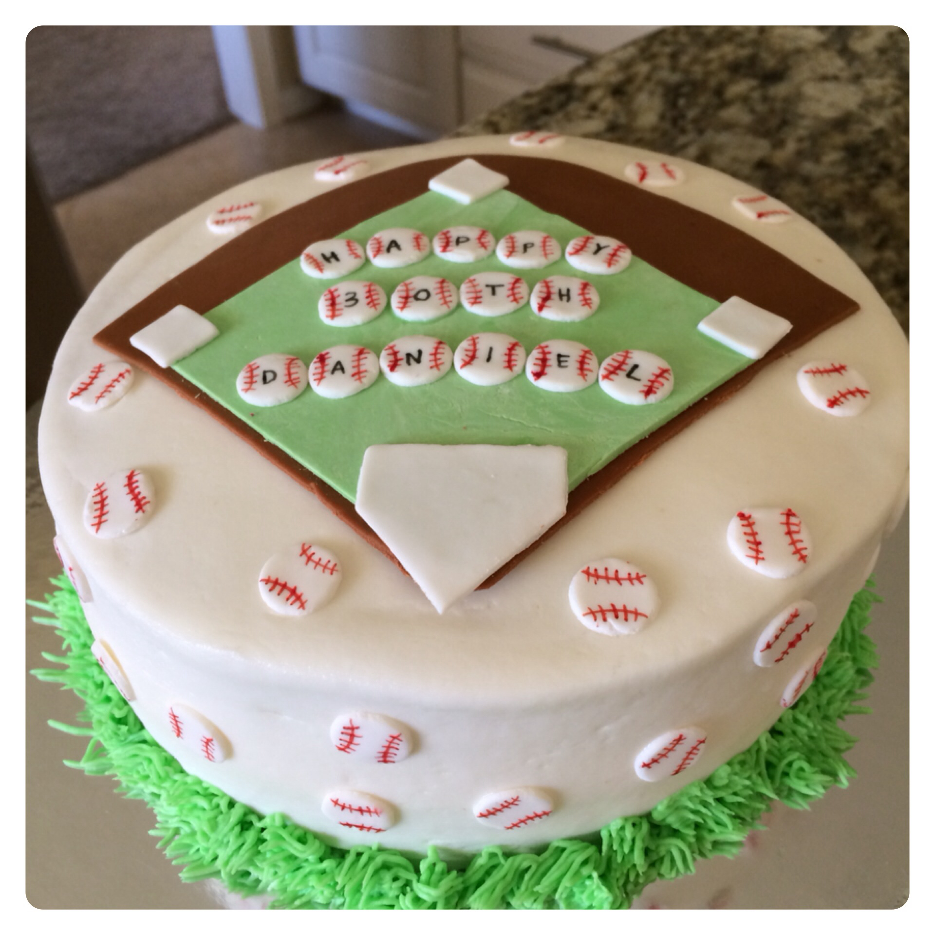 Baseball Theme Birthday Cake