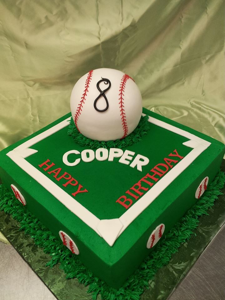 Baseball Themed Birthday Cake