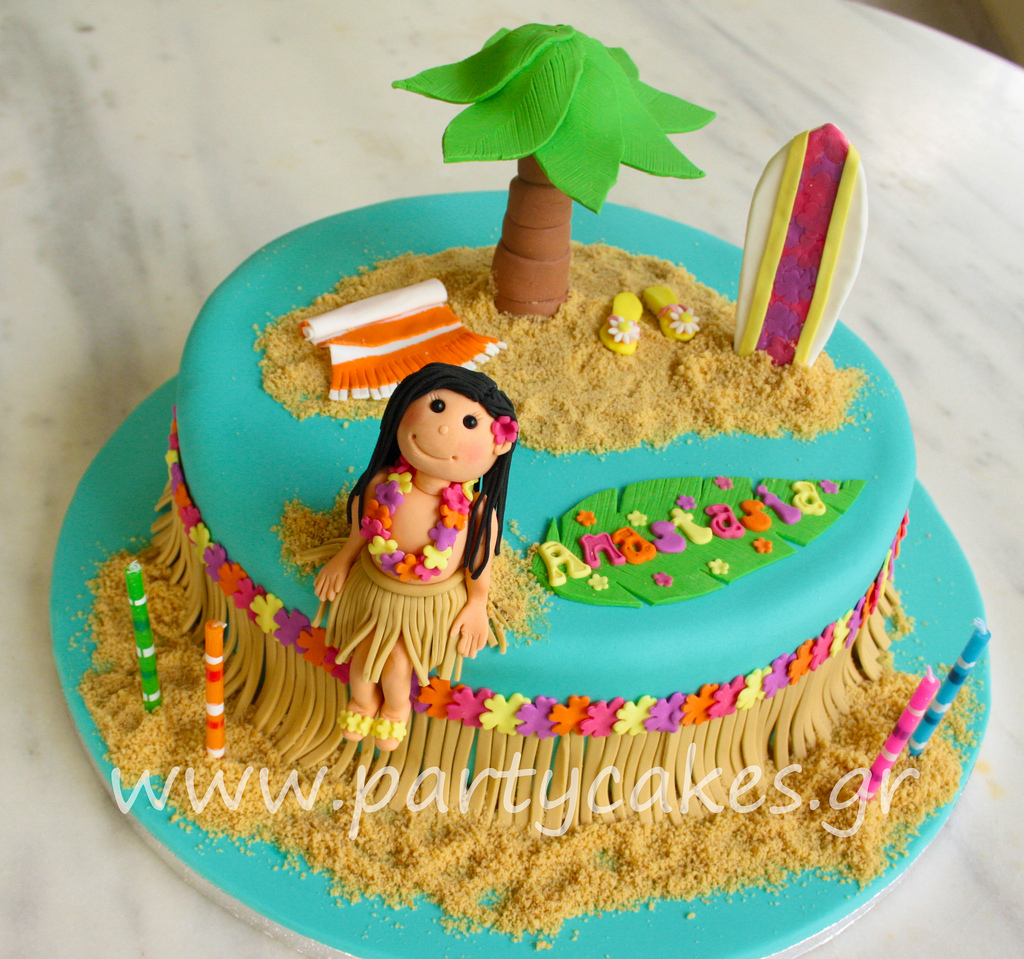 Beach Hula Girl Cake