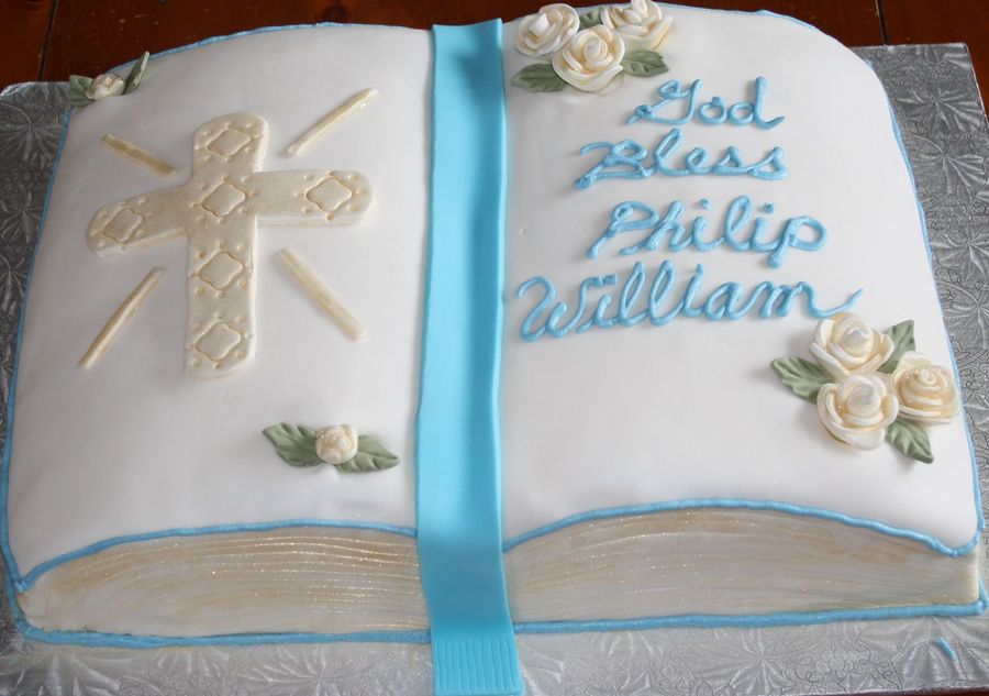 7 Photos of Bible Baptism Cakes For Boys