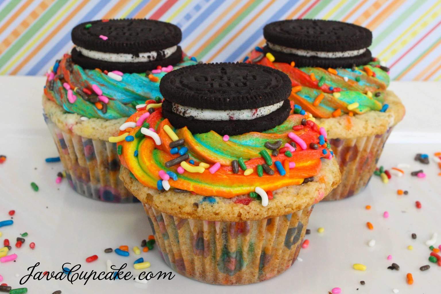 Birthday Cake Oreo Cupcakes