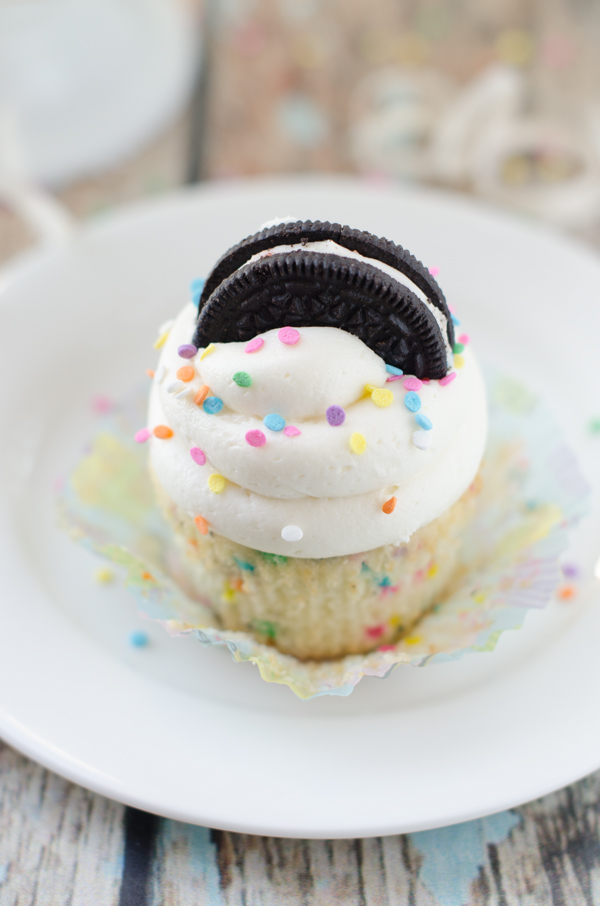 Birthday Cake Oreo Cupcakes