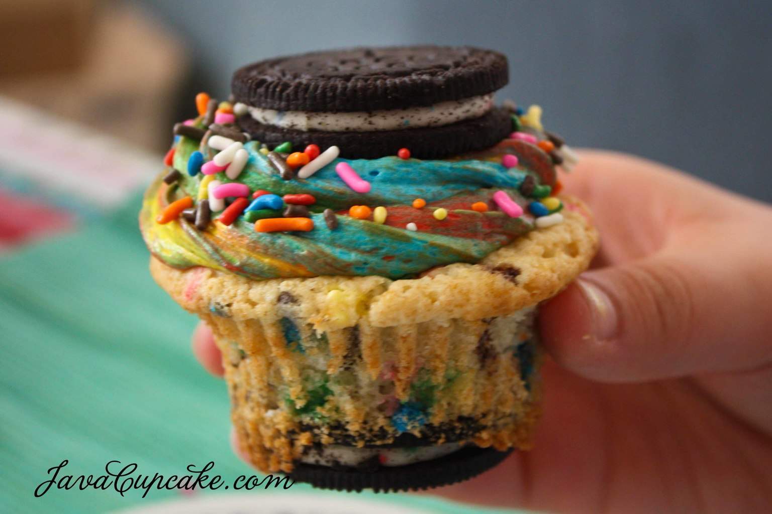 Birthday Cake Oreo Cupcakes