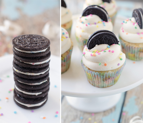 Birthday Cake Oreo Cupcakes