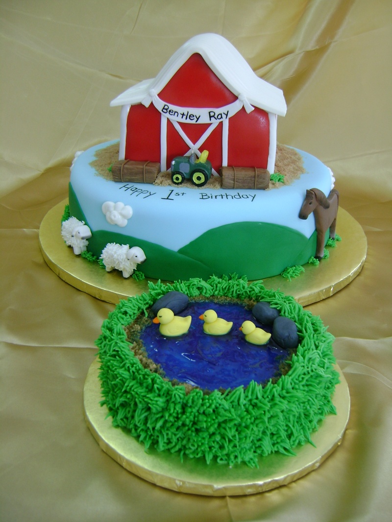 Birthday Cake with Farm Animals