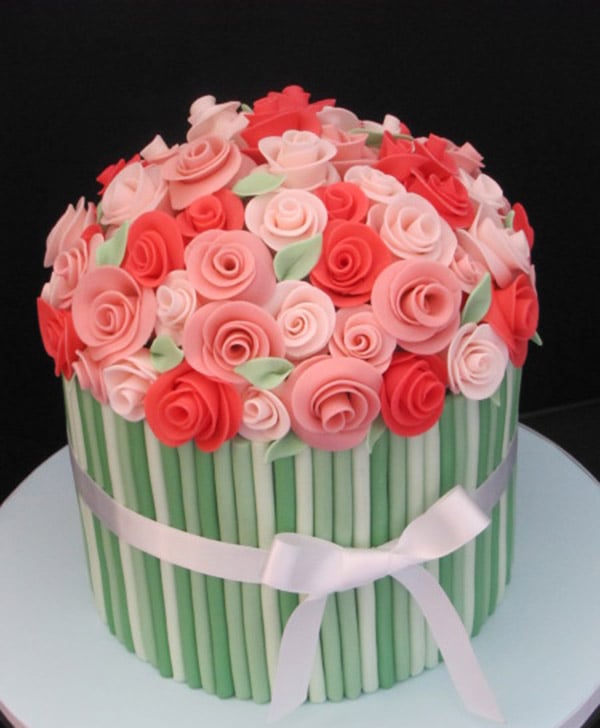 Birthday Cake with Flowers