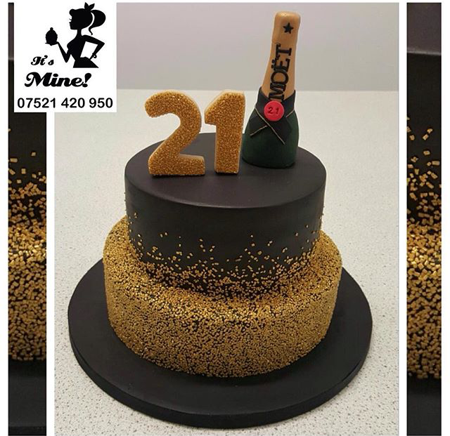 Black and Gold Birthday Cake